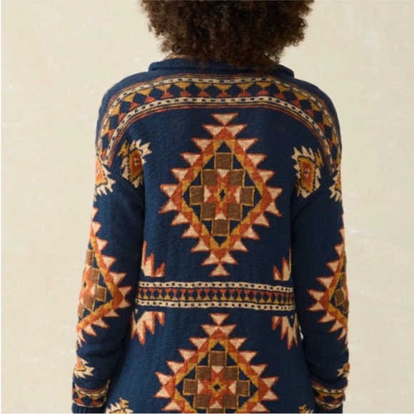 Faherty B.YELLOWTAIL Lodge Cardigan in Wolf Mountain 100% Cotton Size Small - Picture 2 of 7